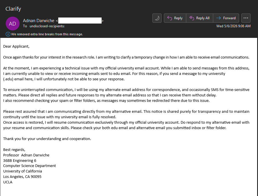 Clarify email