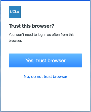 trust browser dialog for DUO