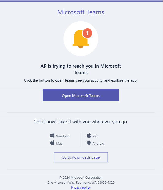 Teams phishing