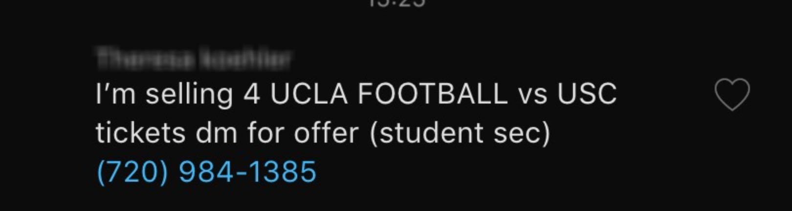 UCLA students report getting scammed for UCLA Football tickets in group chats.