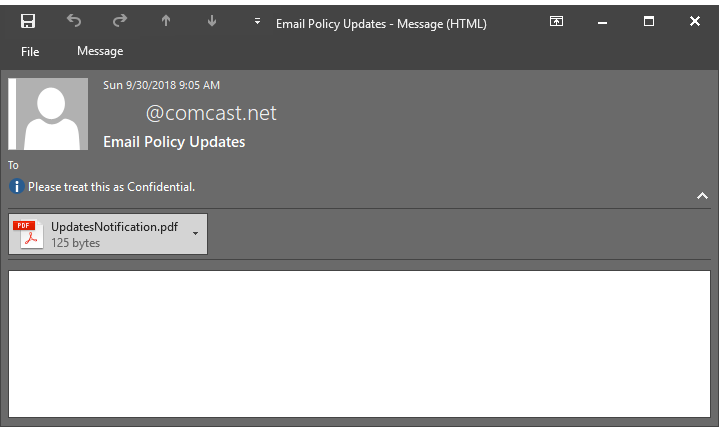 Email policy update phish