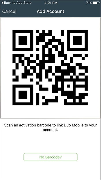 duo qr code display screenshot