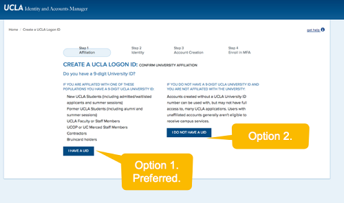 Step 3 Confirm that you are not affiliated with the University by choosing option 2.