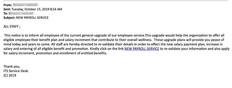 New payroll service phish