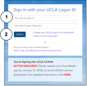 UCLA UCPath Logon Screen