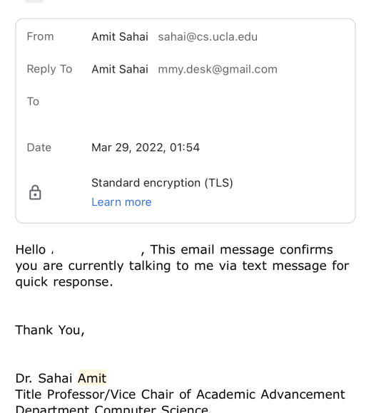 Verification from Spoofed Email